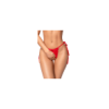 String sexy rouge en dentelle ajourée avec liens réglables 